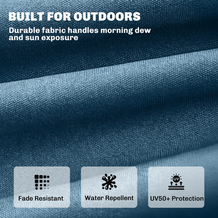 Sun Lounger Cushion, Memory Foam Patio Chair Cushion with Ties, Outdoor Seat Pad Fits 190 x 60 cm Lounger, Blue