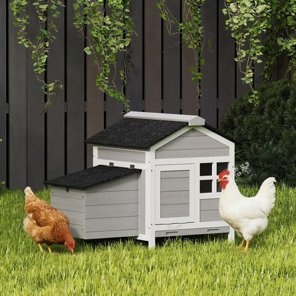 Wooden Chicken Coop with Pull-Out Tray Nesting Box for 1-2 Chickens