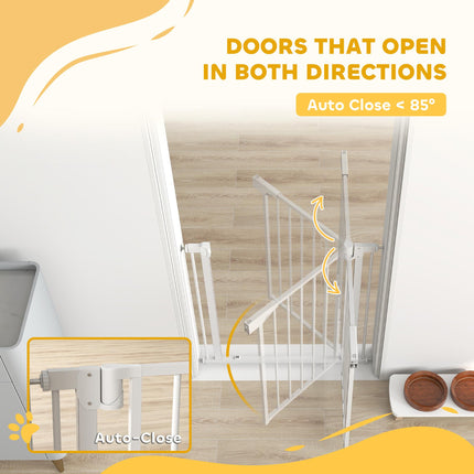Baby Gate, Pet Safety Gate Pressure Fit, 76-82cm Wide with Two-Way Open, One-Hand Opening