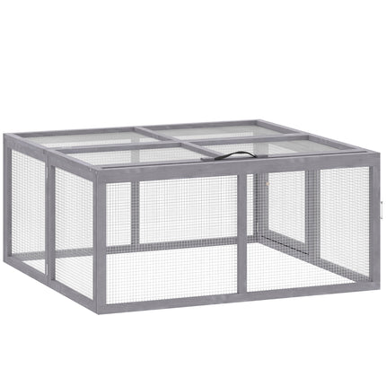 Rabbit Hutch Outdoor, Foldable Guinea Pig House with Openable Top, for 3 Bunnies, Ducks, Chickens, 110 x 105 x 50 cm