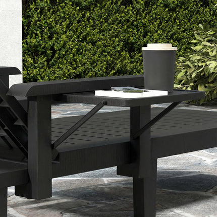 Set of 2 Reclining Sun Loungers, 5 Positions Adjustable Outdoor Chaise Lounge Ch