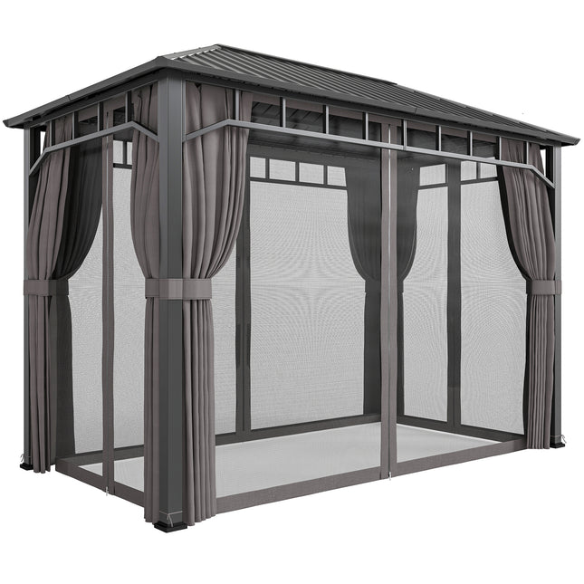 2 x 3.5 m Hardtop Gazebo with Galvanised Steel Roof, Waterproof Permanent Pavili