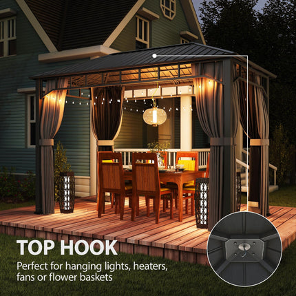 2 x 3.5 m Hardtop Gazebo with Galvanised Steel Roof, Waterproof Permanent Pavili