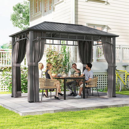2 x 3.5 m Hardtop Gazebo with Galvanised Steel Roof, Waterproof Permanent Pavili