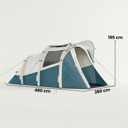 Inflatable Camping Tent w/ Air Pump, Easy Setup 2-3 Person Blow Up Tent, Green