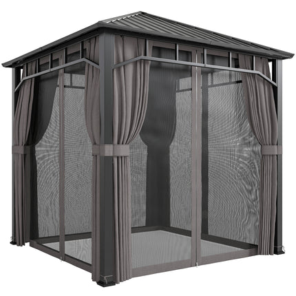 2.5 x 2.5 m Hardtop Gazebo with Galvanised Steel Roof, Waterproof Permanent Pavi