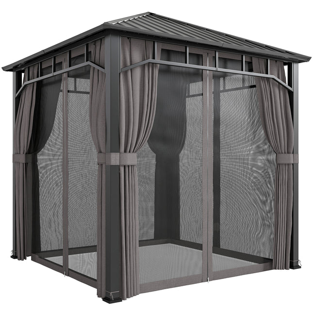 2.5 x 2.5 m Hardtop Gazebo with Galvanised Steel Roof, Waterproof Permanent Pavi