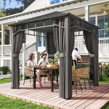 2.5 x 2.5 m Hardtop Gazebo with Galvanised Steel Roof, Waterproof Permanent Pavi