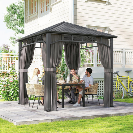 2.5 x 2.5 m Hardtop Gazebo with Galvanised Steel Roof, Waterproof Permanent Pavi