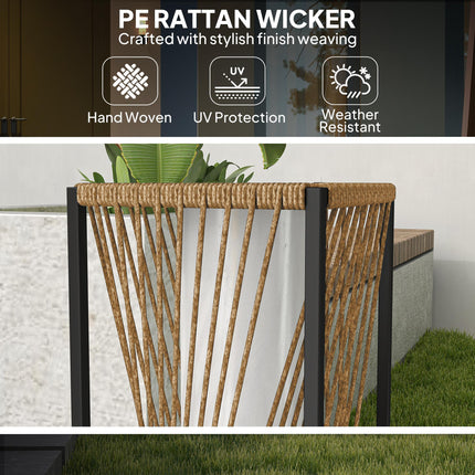 Rattan Solar Garden Lights, Auto On/Off LED Floor Lamp, Sand Brown