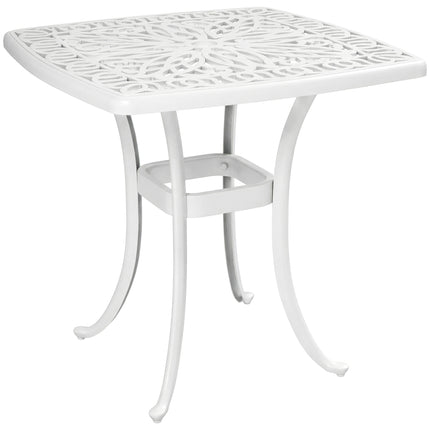 Outdoor Garden Table with 38mm Dia. Umbrella Hole, Cast Aluminium Patio End Table with Anti-slip Foot Pads for Garden