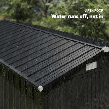 12 x 8 ft Garden Shed, Outdoor Storage Shed with 4 Vents and Lockable Double Doo