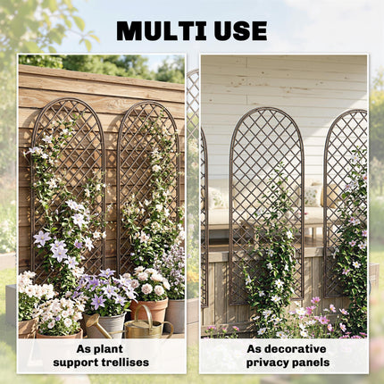 Garden Trellis, Decorative Trellis Panels for Climbing Outdoor Plants, Vegetables, Vines, Flowers, Natural Wood Finish