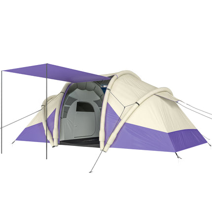 Inflatable Tent 2 Bedroom 3000mm Waterproof Windproof Air Tent with Carry Bag Fo