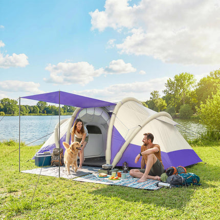 Inflatable Tent 2 Bedroom 3000mm Waterproof Windproof Air Tent with Carry Bag Fo