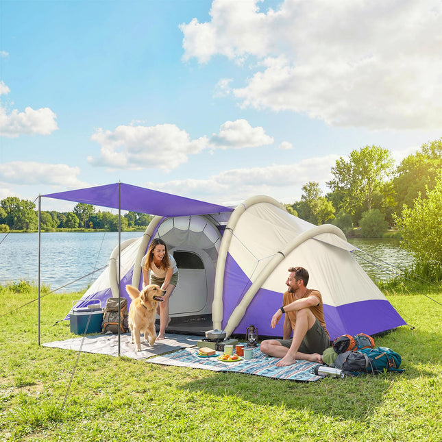 Inflatable Tent 2 Bedroom 3000mm Waterproof Windproof Air Tent with Carry Bag Fo