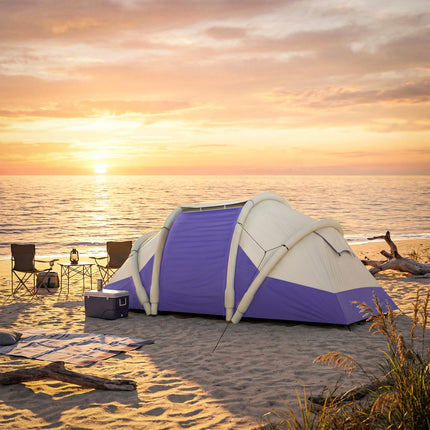 Inflatable Tent 2 Bedroom 3000mm Waterproof Windproof Air Tent with Carry Bag Fo
