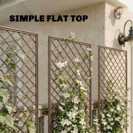 Garden Trellis, Decorative Trellis Panels for Climbing Outdoor Plants, Natural W