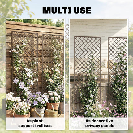 Garden Trellis, Decorative Trellis Panels for Climbing Outdoor Plants, Natural W