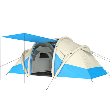 Inflatable Tent 2 Bedroom 3000mm Waterproof Windproof Air Tent with Carry Bag Fo 1