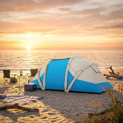 Inflatable Tent 2 Bedroom 3000mm Waterproof Windproof Air Tent with Carry Bag Fo 1