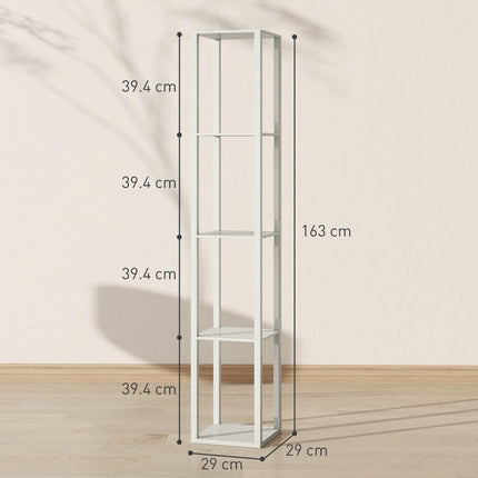 Floor Lamp with Shelves and 3 Brightness Levels - Oak