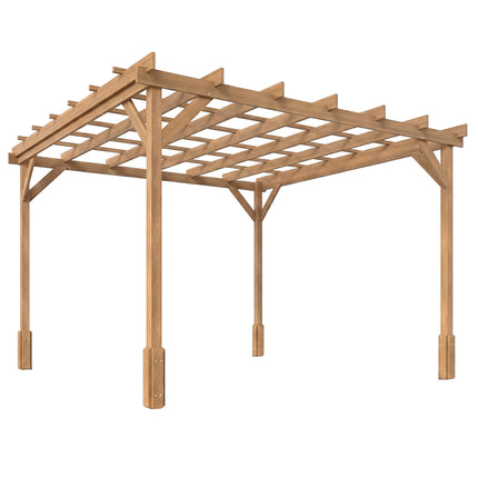 3 x 3 m Wooden Pergola Kit, Decorative Garden Gazebo Shelter with Stable Structu