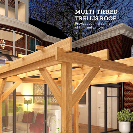 3 x 3 m Wooden Pergola Kit, Decorative Garden Gazebo Shelter with Stable Structu