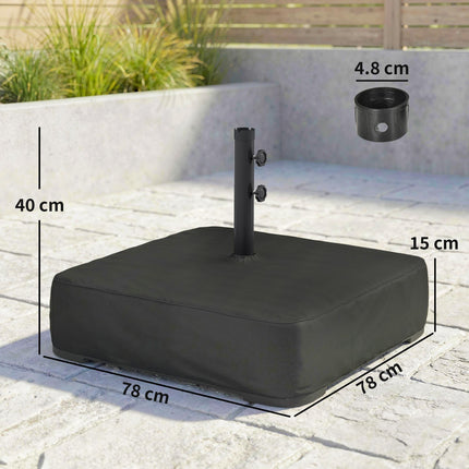 Garden Parasol Base 80 kg Sand Filled Heavy Duty Stand for Cantilever Umbrellas