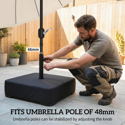Garden Parasol Base 80 kg Sand Filled Heavy Duty Stand for Cantilever Umbrellas
