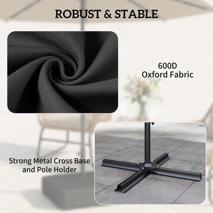 Garden Parasol Base 80 kg Sand Filled Heavy Duty Stand for Cantilever Umbrellas
