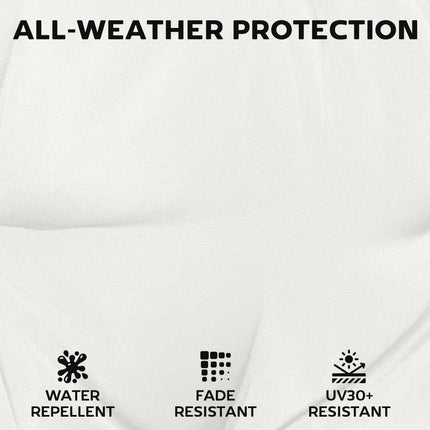 Outdoor Seat Cushions Set of 2 with Ties, Waterproof Garden Seat Pads, Cream White