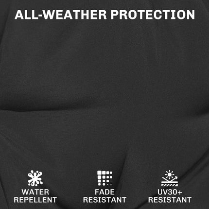 Outdoor Chair Seat Cushions Set of 2, Garden Chair Cushions with 7cm Thick Foam & Ties, Black