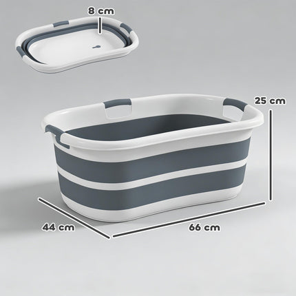 Dog Bath Tub, Portable Foldable Dog Bathtub with Drainage Hole, for Small Dogs Puppies Grey