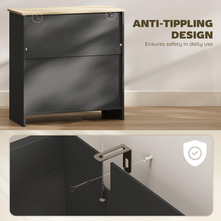Sideboard Storage Cabinet, Modern Kitchen Cupboard with Adjustable Shelf, Drawer and Double Doors, Black