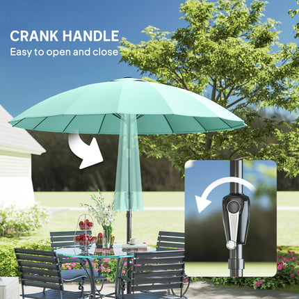 2 m Shanghai Garden Parasol Umbrella with 16 Fibreglass Ribs, Outdoor Parasol Umbrella With 16 Fibreglass Ribs Outdoor Parasol Su