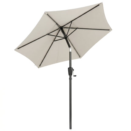 2m Garden Parasol Umbrella, Outdoor Table Parasol Umbrella with Crank Handle, Ti