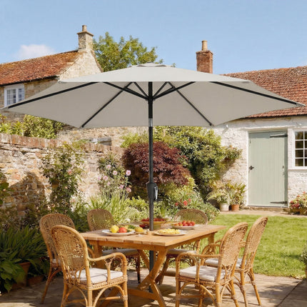 2m Garden Parasol Umbrella, Outdoor Table Parasol Umbrella with Crank Handle, Ti
