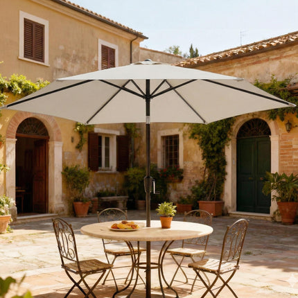 2m Garden Parasol Umbrella, Outdoor Table Parasol Umbrella with Crank Handle, Ti