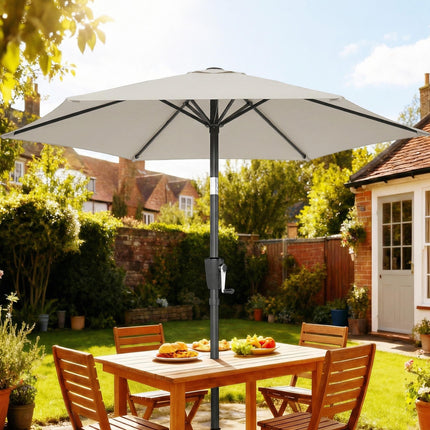 2m Garden Parasol Umbrella, Outdoor Table Parasol Umbrella with Crank Handle, Ti
