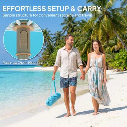 1.7 m Beach Umbrella with Sand Anchor, 30¬∞ Tilting Fringed Beach Garden Parasol