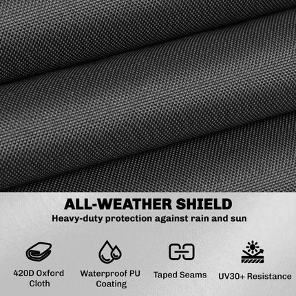Garden Furniture Cover, Waterproof Patio Furniture Cover with Air Vent, 420D Oxford Fabric, 125 x 125 x 74 cm, Black