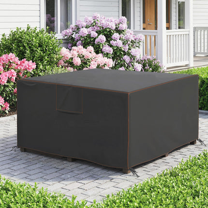 Garden Furniture Cover, Waterproof Patio Furniture Cover with Air Vent, 420D Oxford Fabric, 125 x 125 x 74 cm, Black