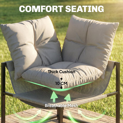 4 Piece Garden Furniture Set with Thick Cushions and Coffee Table, Patio Convers