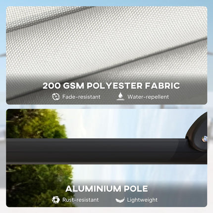 2.4 x 2.4m Cantilever Parasol with Umbrella Weights, UPF50+ Offset Outdoor Umbrella w/ Easy Tilt Adjustment, Cream White