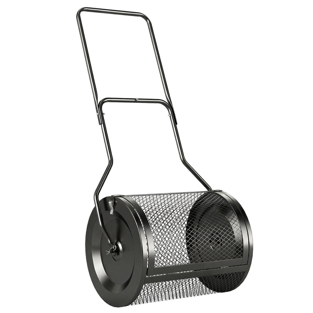 Compost Spreader, 20" Peat Moss Spreader with Detachable U-Shaped Handle and Metal Mesh Basket