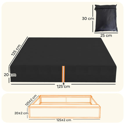 Sandbox Cover, Square Sandpit Cover Waterproof Dustproof UV Protection, Sandbox Canopy with Drawstring and Elastic Band