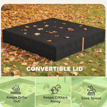 Sandbox Cover, Square Sandpit Cover Waterproof Dustproof UV Protection, Sandbox Canopy with Drawstring and Elastic Band
