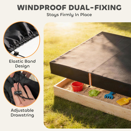 Sandbox Cover, Square Sandpit Cover Waterproof Dustproof UV Protection, Sandbox