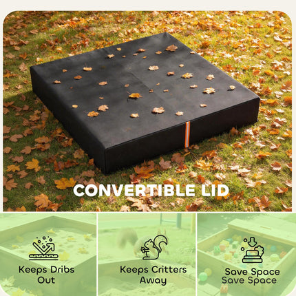 Sandbox Cover, Square Sandpit Cover Waterproof Dustproof UV Protection, Sandbox